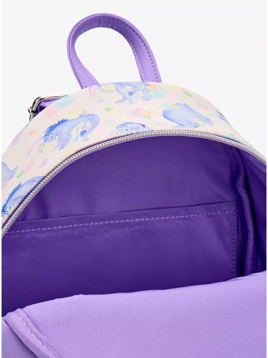 Loungefly Disney Winnie The Pooh Eeyore Purple Floral AOP Mini Backpack NEW